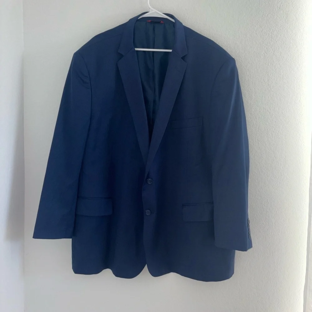 Wool Sportscoat Men’s Big Tall Blue Linea Uomo 56 R